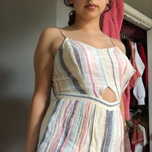 pastel striped multicolor romper size small